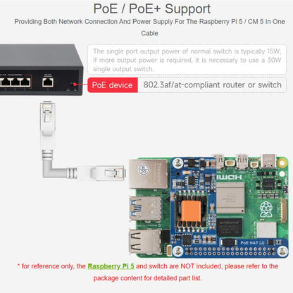 Waveshare 5/CM5 Dedicated PoE(+) Expansion Board For Raspberry Pi, 34611, 34612+ Case