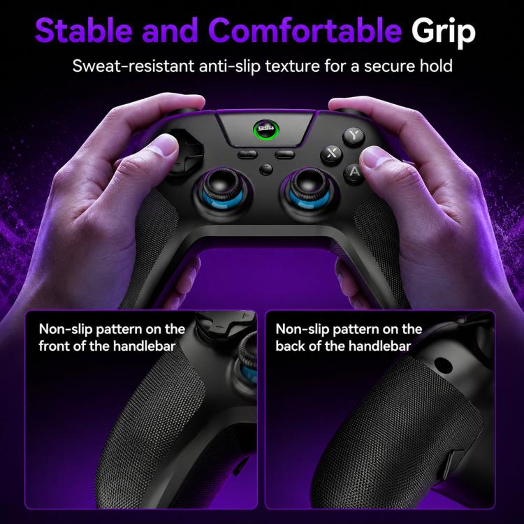 BSP G3 Tri-Mode Game Controller With Carbon Joysticks Macro Keys For PC / Switch / PS4 / iOS & Android, With Stand White, With Stand Black, With Stand Pink, With Stand Purple, With Receiver White, With Receiver Black, With Receiver Pink
