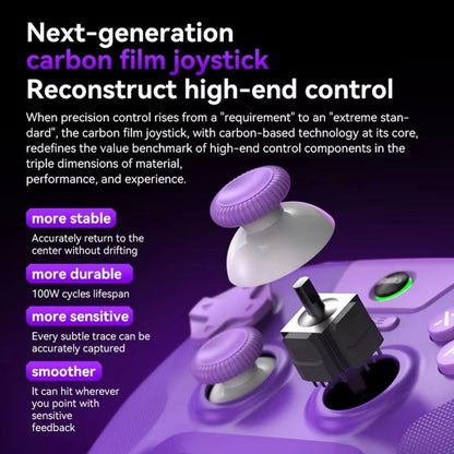 BSP G3 Tri-Mode Game Controller With Carbon Joysticks Macro Keys For PC / Switch / PS4 / iOS & Android, With Stand White, With Stand Black, With Stand Pink, With Stand Purple, With Receiver White, With Receiver Black, With Receiver Pink