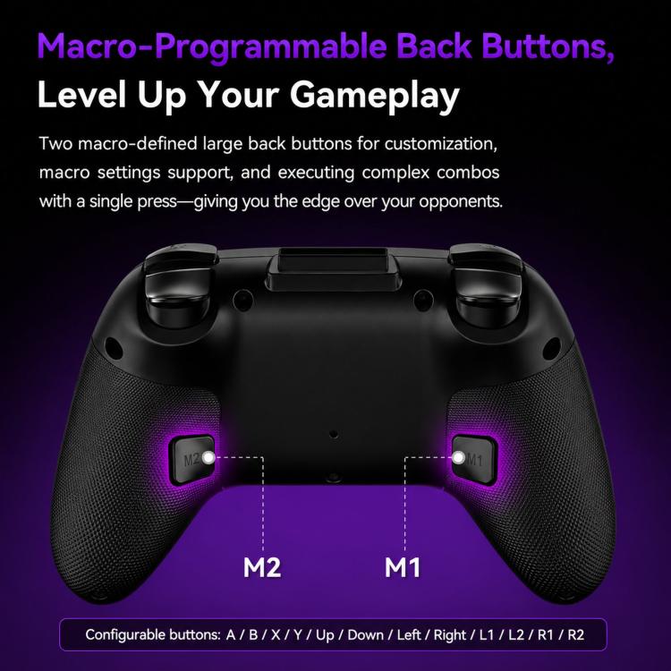BSP G3 Tri-Mode Game Controller With Carbon Joysticks Macro Keys For PC / Switch / PS4 / iOS & Android, With Stand White, With Stand Black, With Stand Pink, With Stand Purple, With Receiver White, With Receiver Black, With Receiver Pink