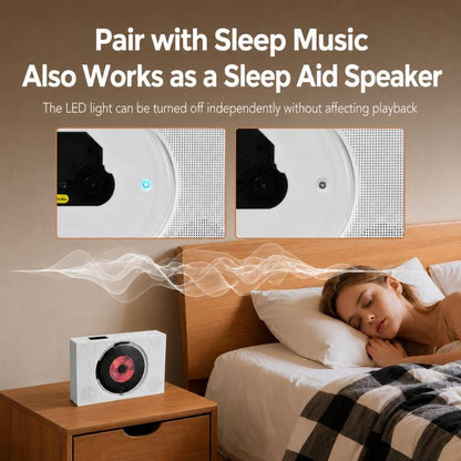 Kecag KC-606 Portable CD Player Home Bluetooth Music Player, White Plug-in, Black Plug-in, White Rechargeable, Black Rechargeable