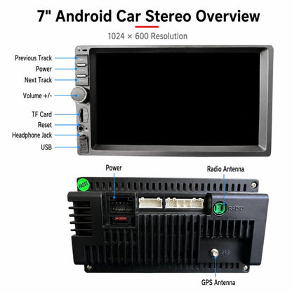 In-Car Navigation Smart Center Console Universal Voice Control, Radio, And Reverse Camera All-In-One Unit, 7 inch TCD-106B, 7 inch TCD-107B