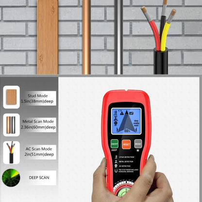 5-in-1 Electronic Stud Finder Wall Scanner with Bubble Level and Magnet for Wood, Metal & Live AC Wire, 850