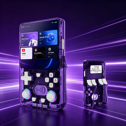 X36 Ultra 4.2-inch IPS Screen Retro Handheld Game Console Android 10.0 Gaming Device with WiFi, RGB Joysticks, 64G Transparent Black, 128G Transparent Black, 64G Transparent White, 128G Transparent White, 64G Transparent Purple, 128G Transparent Purple...
