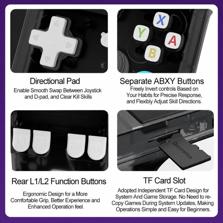 X36 Ultra 4.2-inch IPS Screen Retro Handheld Game Console Android 10.0 Gaming Device with WiFi, RGB Joysticks, 64G Transparent Black, 128G Transparent Black, 64G Transparent White, 128G Transparent White, 64G Transparent Purple, 128G Transparent Purple...
