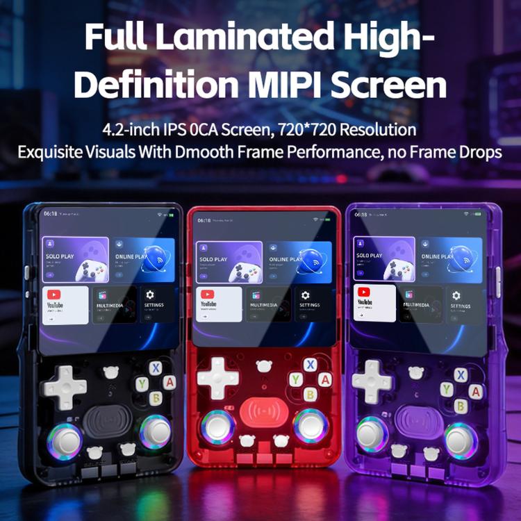 X36 Ultra 4.2-inch IPS Screen Retro Handheld Game Console Android 10.0 Gaming Device with WiFi, RGB Joysticks, 64G Transparent Black, 128G Transparent Black, 64G Transparent White, 128G Transparent White, 64G Transparent Purple, 128G Transparent Purple...