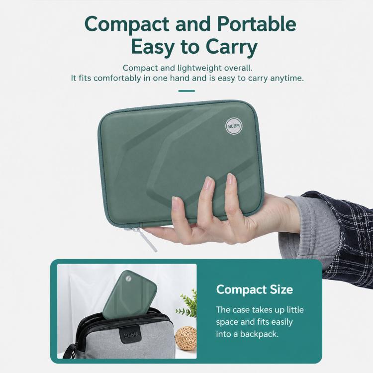 BUBM Hard EVA Shell Portable Hard Drive Case Shockproof Cable Organizer Electronics Accessories Bag