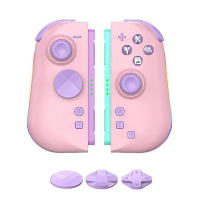 For Nintendo Switch 2 Left + Right Magnetic Controllers 9-Axis RGB Motion-Sensing Hall-Effect Joystick With Bluetooth 5.4 Wake-Up and Burst Fire Functionality