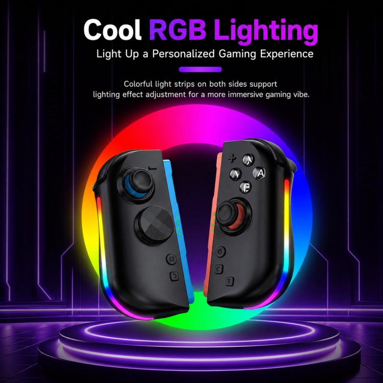 For Nintendo Switch 2 Left + Right Magnetic Controllers 9-Axis RGB Motion-Sensing Hall-Effect Joystick With Bluetooth 5.4 Wake-Up and Burst Fire Functionality