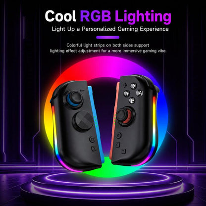 For Nintendo Switch 2 Left + Right Magnetic Controllers 9-Axis RGB Motion-Sensing Hall-Effect Joystick With Bluetooth 5.4 Wake-Up and Burst Fire Functionality
