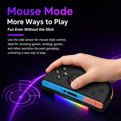 For Nintendo Switch 2 Left + Right Magnetic Controllers 9-Axis RGB Motion-Sensing Hall-Effect Joystick With Bluetooth 5.4 Wake-Up and Burst Fire Functionality