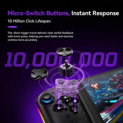 For Nintendo Switch 2 Left + Right Magnetic Controllers 9-Axis RGB Motion-Sensing Hall-Effect Joystick With Bluetooth 5.4 Wake-Up and Burst Fire Functionality