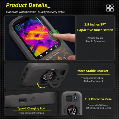BSIDE SH8 Thermal Imaging Multimeter 2 In 1 Touchscreen HD Infrared Thermometer, SH8