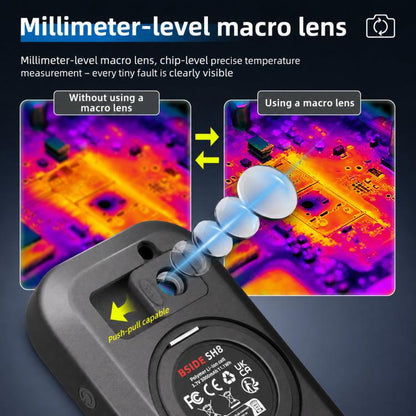 BSIDE SH8 Thermal Imaging Multimeter 2 In 1 Touchscreen HD Infrared Thermometer, SH8