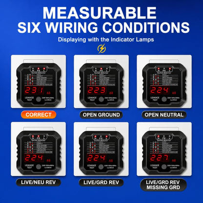 CZDANG A8 Socket Leakage Tester Ground Neutral Live Wire Polarity Detector, EU Plug, UK Plug, US Plug
