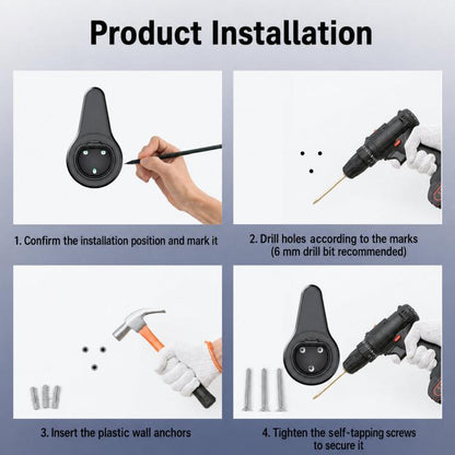 EV Charger Holder Wall Mount Compact Electric Vehicle Charger Holster Dock & Cable Hook, SAE J1772 US Standard, Type 2 EU Standard