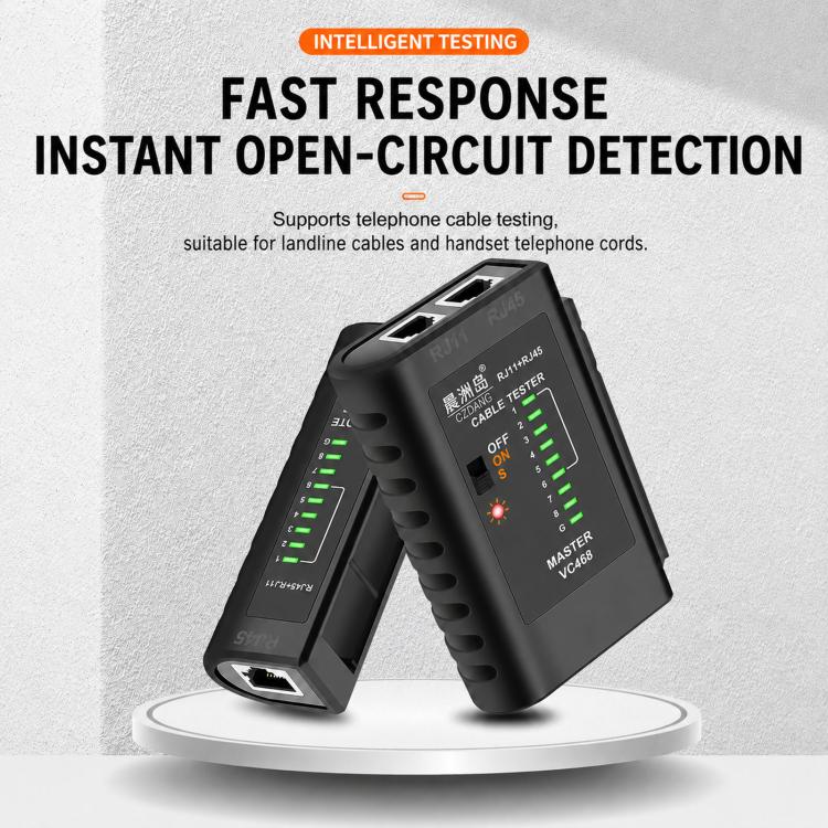 CZDANG VC468 Multifunctional Network Cable Tester Broadband Signal Continuity Testing Tool, VC468