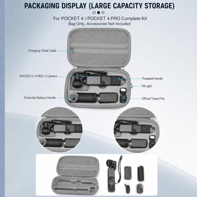 For DJI Osmo Pocket 4P / Pocket 4 Carrying Case Shoulder Bag Accessory Organizer
