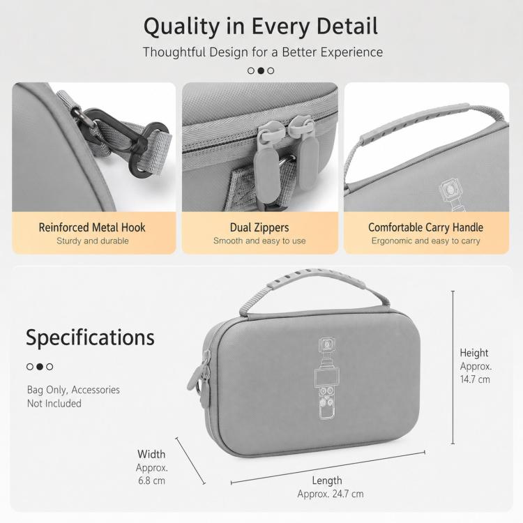 For DJI Osmo Pocket 4P / Pocket 4 Carrying Case Shoulder Bag Accessory Organizer