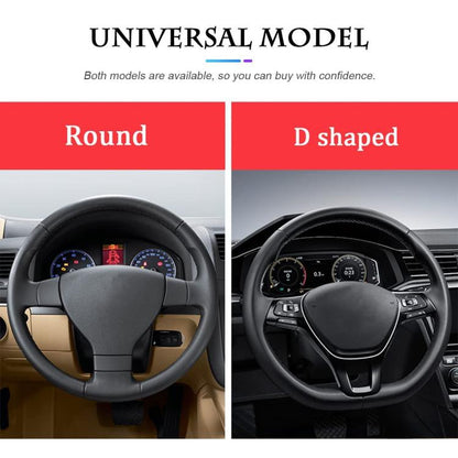 Bling Rhinestone Leather Steering Wheel Cover For Women Quilted Car Steering Wheel Wrap Protector
