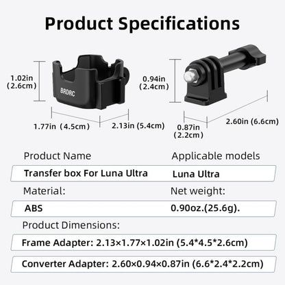For Insta360 Luna Ultra BRDRC Protective Bezel Expansion Clip Bracket Adapter Base Accessory