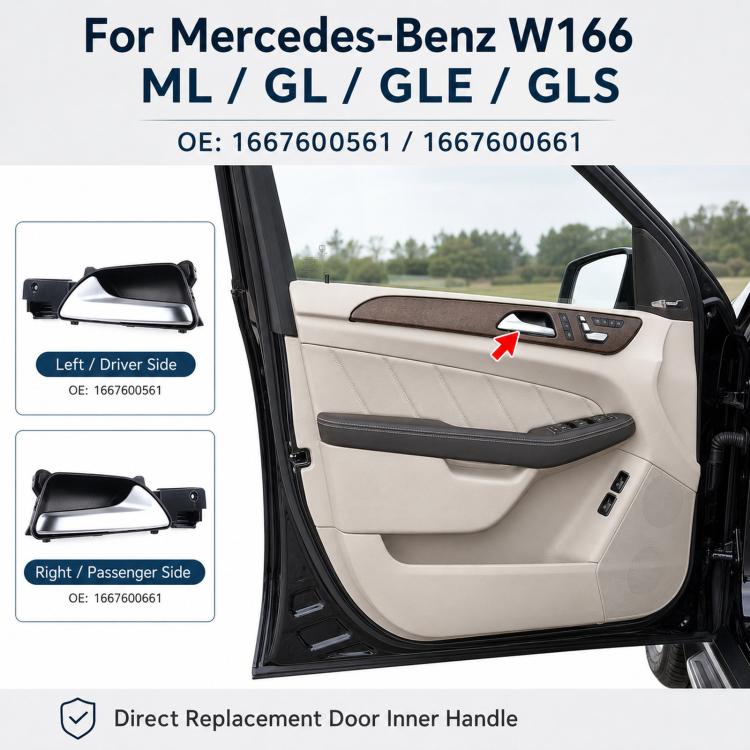 For Mercedes-Benz W166 / GL350 / GLS400 / GLE400 Left-hand Drive Door Handle Controller Assembly 1667600561 / 1667600661, Left, Right