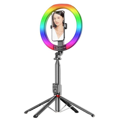 2.3m Floor Stand Selfie Stick With Live Streaming Fill Light For Cell Phone, 3-Color Stainless Steel Tube, RGB Stainless Steel Tube, 3-Color Aluminum Alloy Tube, RGB Aluminum Alloy Tube