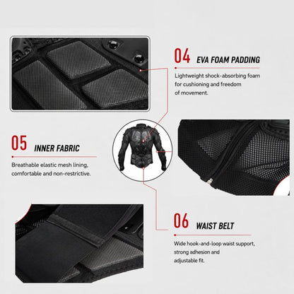Motorcycle Body Armor Jacket Full Body Protective Gear with Removable Spine Back Protector, S, M, L, XL, XXL, XXXL, 4XL