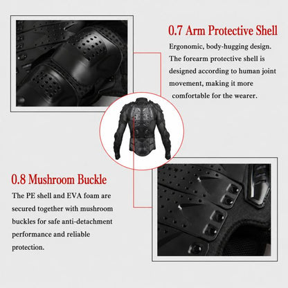 Motorcycle Body Armor Jacket Full Body Protective Gear with Removable Spine Back Protector, S, M, L, XL, XXL, XXXL, 4XL