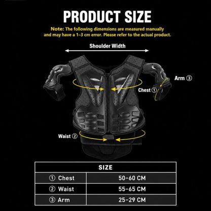 Kids Motorcycle Body Armor Set with Knee & Elbow Guard Pads Ages 5-12