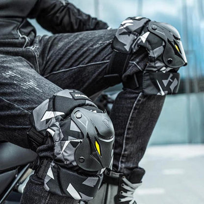 Motorcycle Riding Protective Gear with Quick Release Buckle, SULAITE Knee Pads 2-Piece Set, SULAITE Elbow Pads 2-Piece Set, SULAITE Knee & Elbow 4-Piece Set