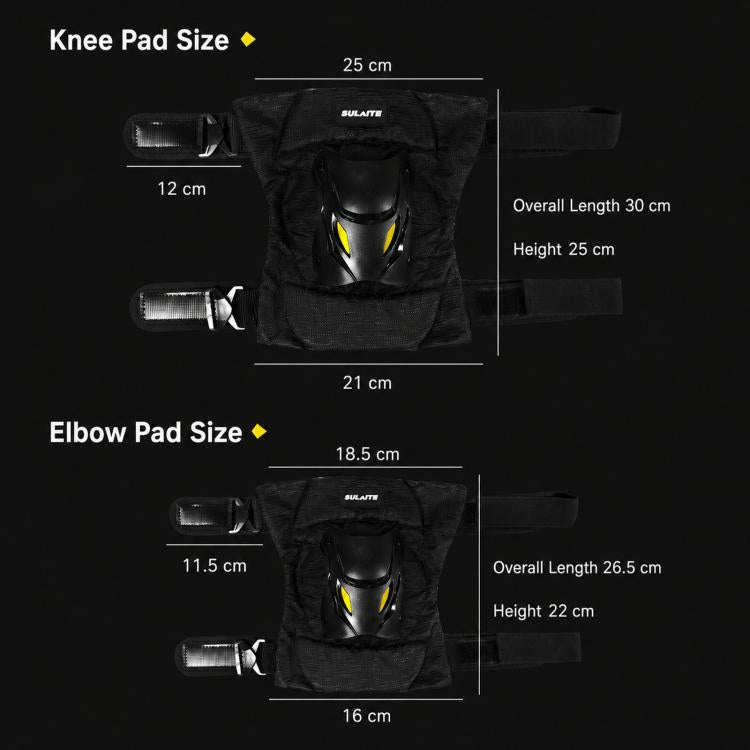 Motorcycle Riding Protective Gear with Quick Release Buckle, SULAITE Knee Pads 2-Piece Set, SULAITE Elbow Pads 2-Piece Set, SULAITE Knee & Elbow 4-Piece Set