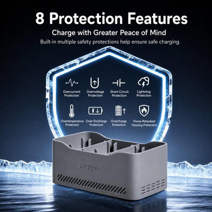 LKTOP 65W Parallel Battery Charger Hub for DJI Mini 5 Pro / Mini 4 Pro / Mini 3 Pro 3-Bay Simultaneous Fast Charging Hub, 65W 3-Bay