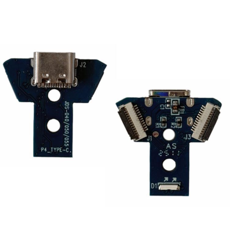For PS4 Controller USB-C / Type-C Charging Port Board JDS-040/050/055 Power Socket Repair Mod Kit, No Cable, with Cable