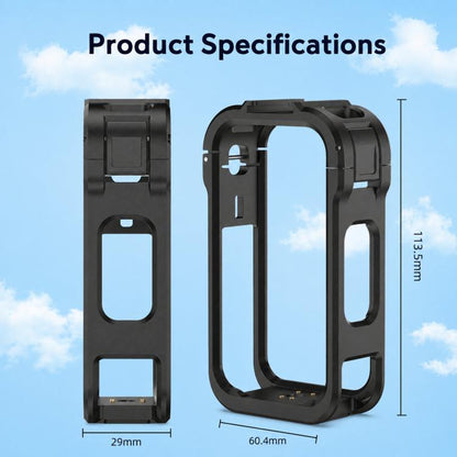 For Insta360 X6 PC Magnetic Quick-Release Frame Cage Protective Camera Housing With Cold Shoe, PC Material