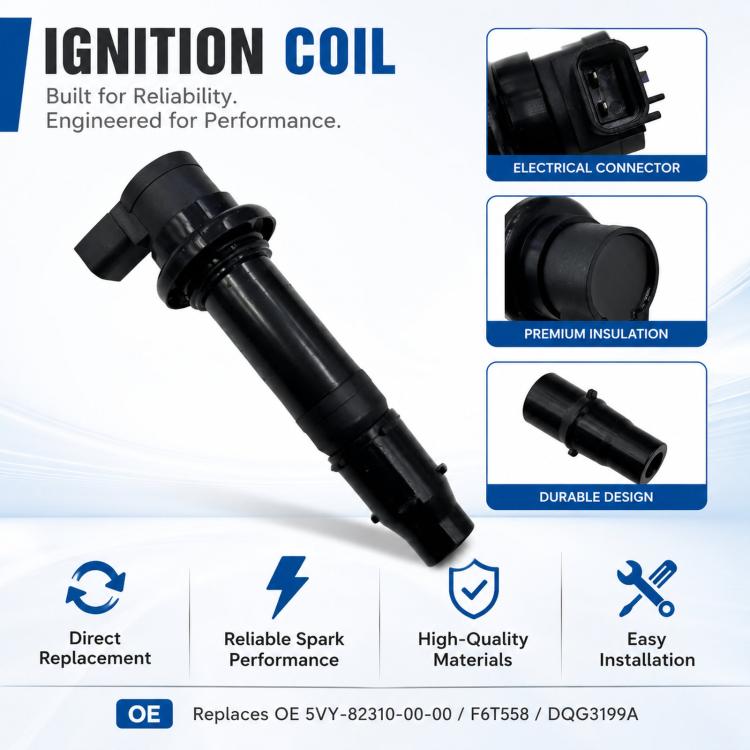 For Yamaha Ignition Coil 5VY-82310-00-00 F6T558 DQG3199A, For Yamah