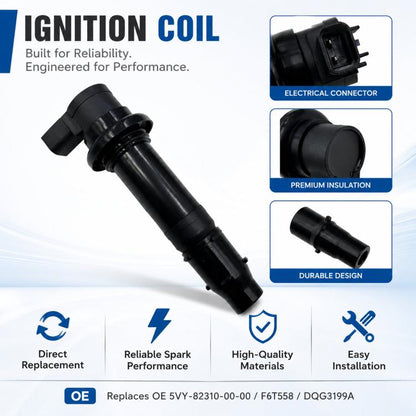 For Yamaha Ignition Coil 5VY-82310-00-00 F6T558 DQG3199A, For Yamah