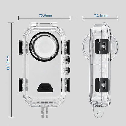 For Insta360 X6 Invisible Waterproof Housing 60m/197f Dive Case with Anti-Fog Inserts 2-prong Version, 2-prong Version