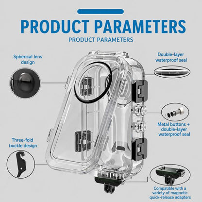 For Insta360 X6 Magnetic Quick Release Invisible Waterproof Housing 60m/197f Dive Case with Anti-Fog Inserts, Magnetic Quick Release