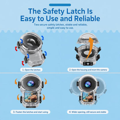 For Insta360 X6 Magnetic Quick Release Waterproof Housing 360 Panoramic 60m Dive Case, 360 Panoramic Magnetic