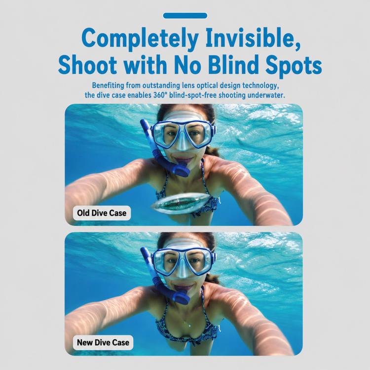 For Insta360 X6 Waterproof Housing 60M/196FT Invisible Dive Case with Foldable 2-Prong & 1/4inch Thread, 360 Panoramic Foldable 2-Prong