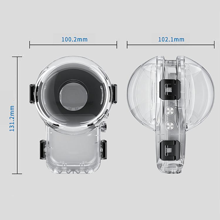 For Insta360 X6 Waterproof Housing 60M/196FT Invisible Dive Case with Foldable 2-Prong & 1/4inch Thread, 360 Panoramic Foldable 2-Prong