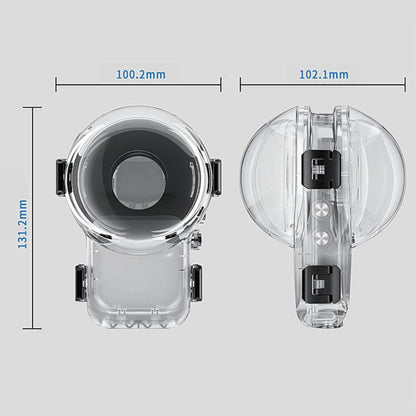 For Insta360 X6 Waterproof Housing 60M/196FT Invisible Dive Case with Foldable 2-Prong & 1/4inch Thread, 360 Panoramic Foldable 2-Prong