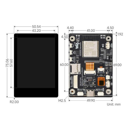 WAVESHARE 35066 ESP32-C6 2.8 Inch IPS Capacitive Touch Display Development Board Ntegrated Wi-Fi 6, Bluetooth 5, 35066