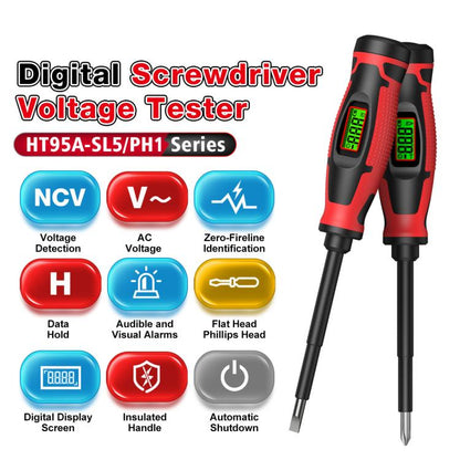 Digital Voltage Tester Screwdriver 6V-390V AC Non-Contact Voltage Detector Pen, HABOTEST HT95A-SL5, HABOTEST HT95A-PH1