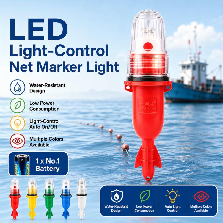 LED Fishing Net Marker Light Waterproof Light Controlled Marine Buoy Signal Strobe Light