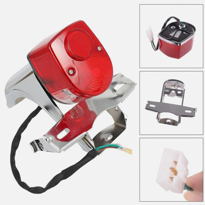 Rear Brake Tail Light Assembly with Bracket for Honda ST70 DAX ST50 ST90 CT50 CT70 Mini Bike, Rear Brake Tail Light