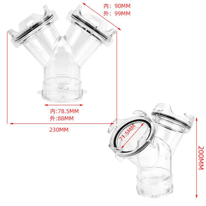 Y-type RV Transparent Drain Pipe With Longitudinal Tee Interface For Branch Pipe, CP-1138