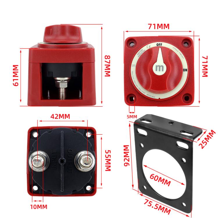 300A High-current Power Disconnect Switch For Automobiles With Mounting Bracket, 6006, 6007, 6008, 6010, 6011
