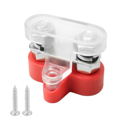 48V Car Yacht Heavy Duty Terminals With Transparent Cover, M6 Red Single Stud, M6 Black Single Stud, M6 Red Double Stud, M6 Black Double Stud, M6 Red Double Stud with Washer, M6 Black Double Stud with Washer, M8 Red Single Stud, M8 Black Single Stud